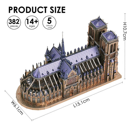 3D Metal Puzzles Notre Dame Cathedral Paris DIY Model Building Kits