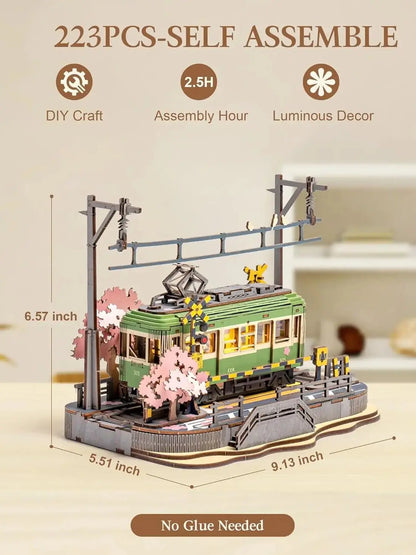 Sakura Journey Tram 3D Wooden Puzzles