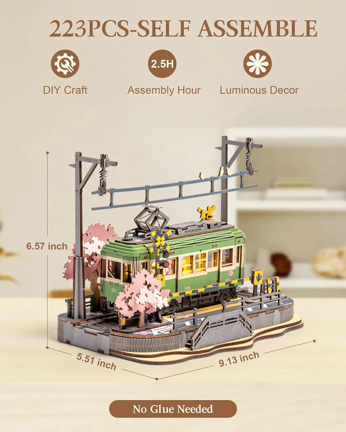 Sakura Journey Tram 3D Wooden Puzzles