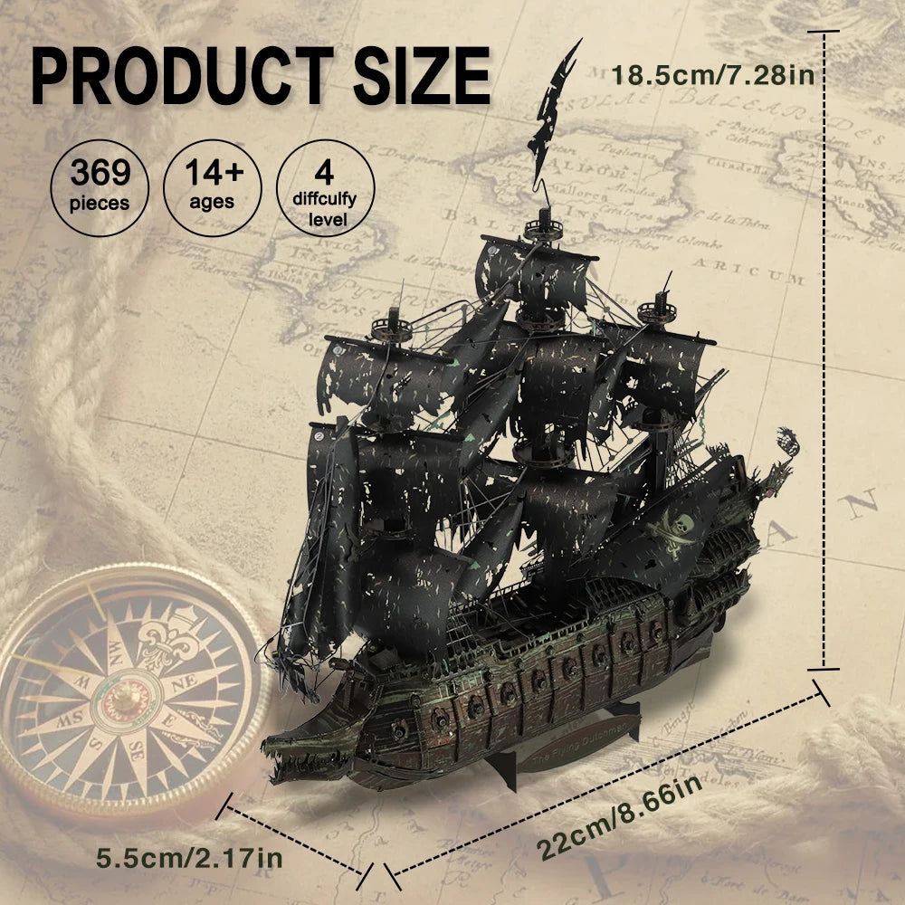 3D Metal Puzzle The Flying Dutchman Pirate Ship